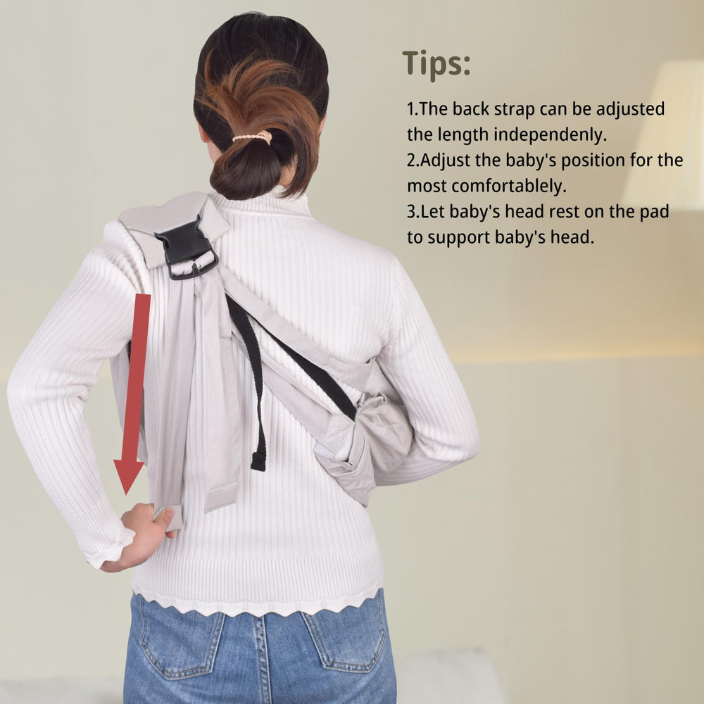 Cuby baby carrier with 5mm cotton pad enhances safety and comfort.