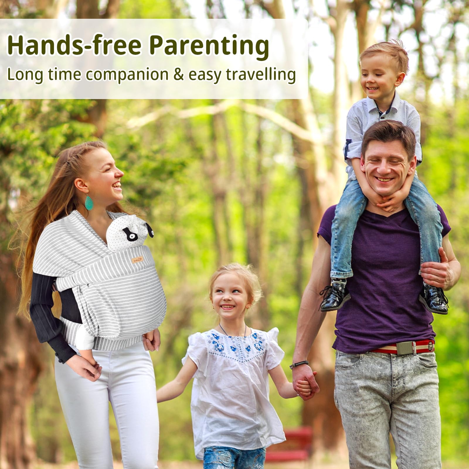 Cuby Baby Wrap breathable-mesh fabric keeps both wearer and baby cool.