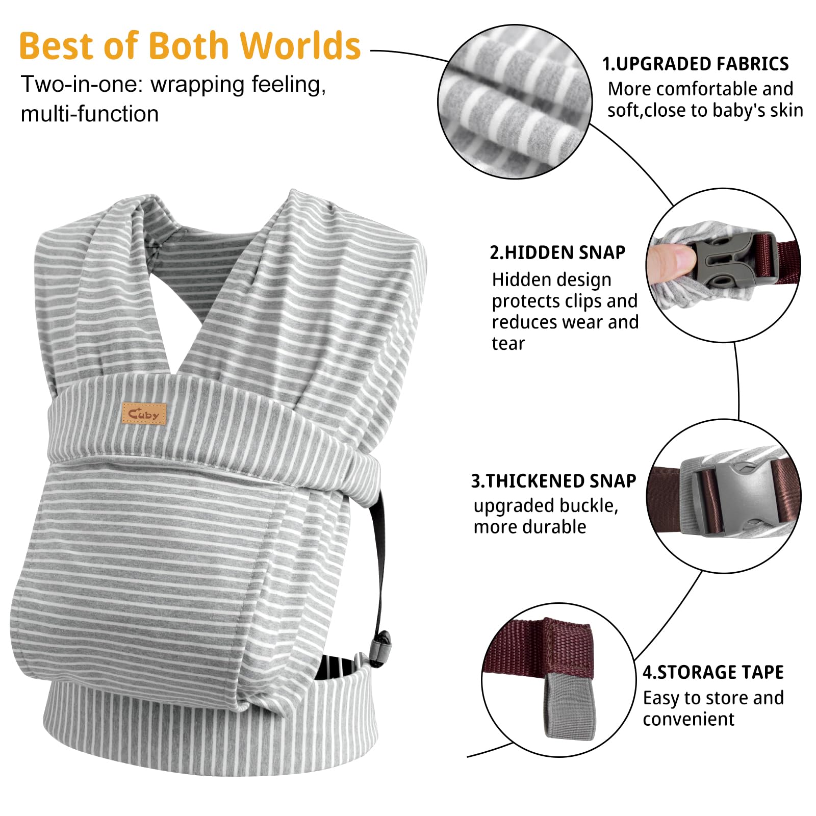 Cuby Baby Wrap cosy-womb-environment creates secure, soothing vibes for infant calm moments.