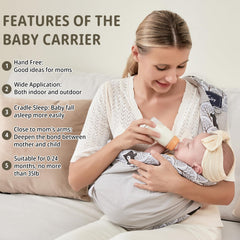 Cuby baby wrap shows ergonomic shoulder pads for even weight distribution