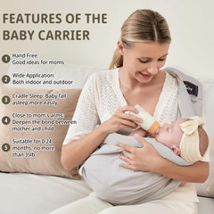 Cuby baby wrap sling adjustable length for perfect fit and growing baby.