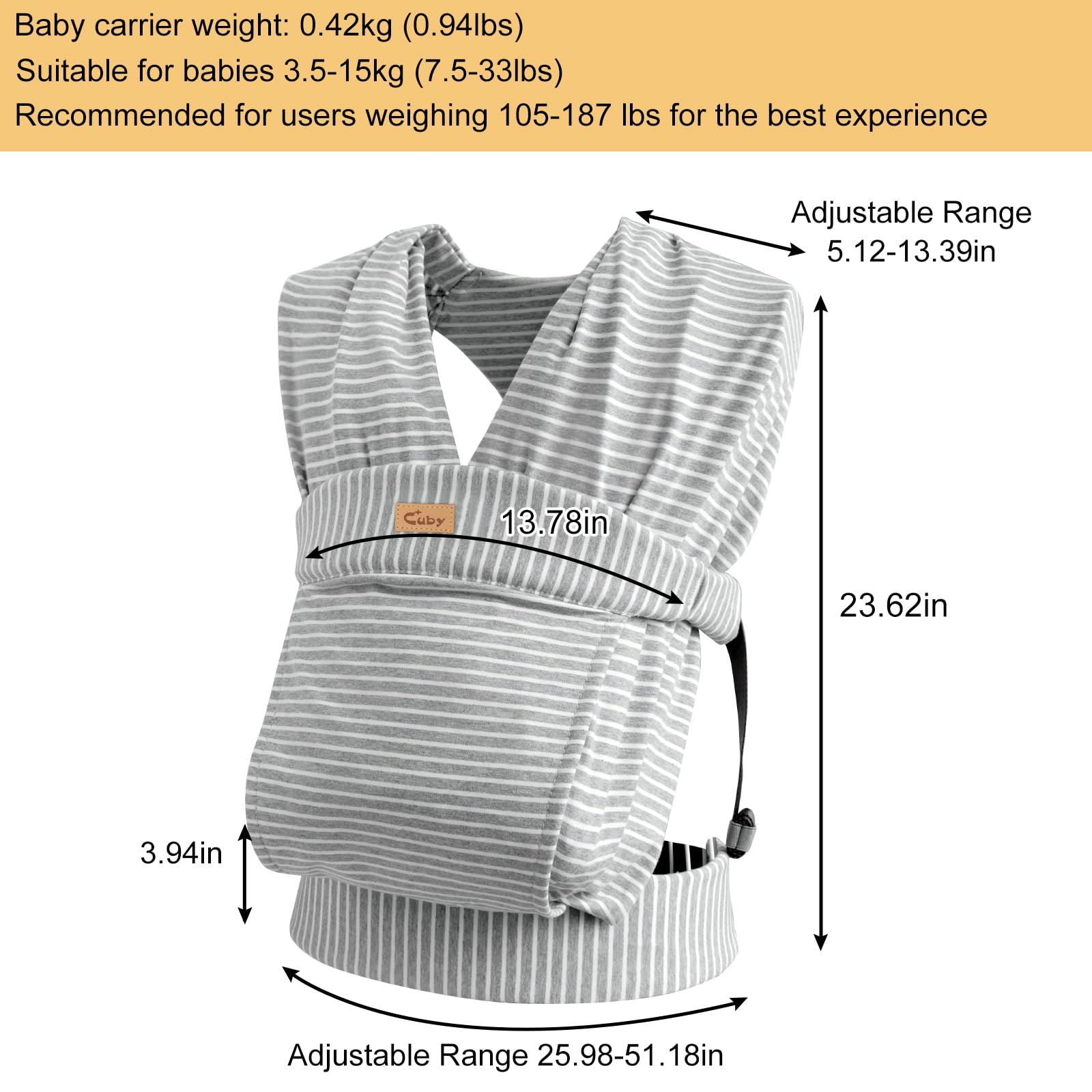 Cuby Baby Wrap travel-hands-free-wearing supports convenient babywear on outdoor trips.