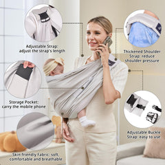 Cuby ergonomic shoulder pads distribute baby's weight to reduce fatigue.