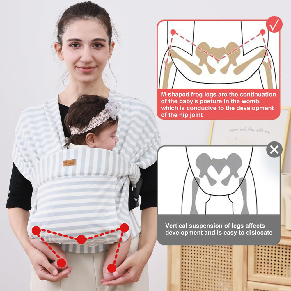 CUBY fabric closeup reveals soft, breathable material for baby wearing