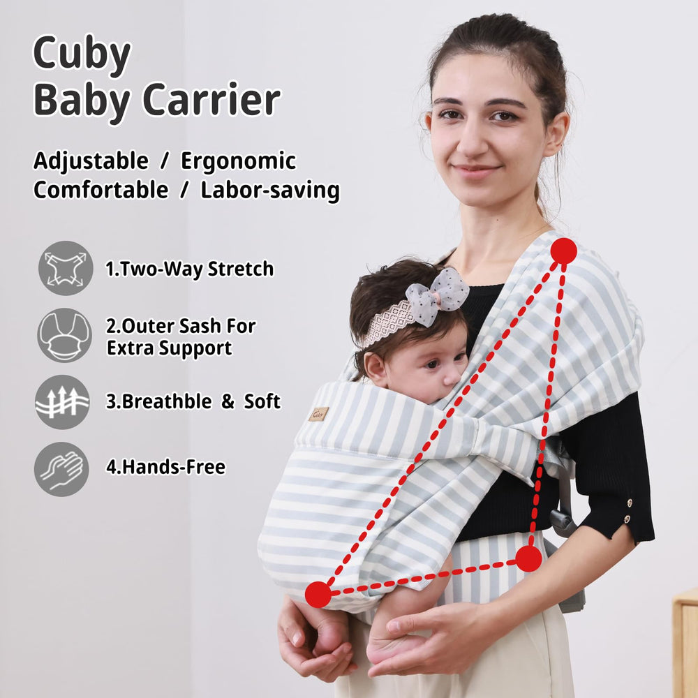 CUBY front carrier on the back shows back support and shoulder relief