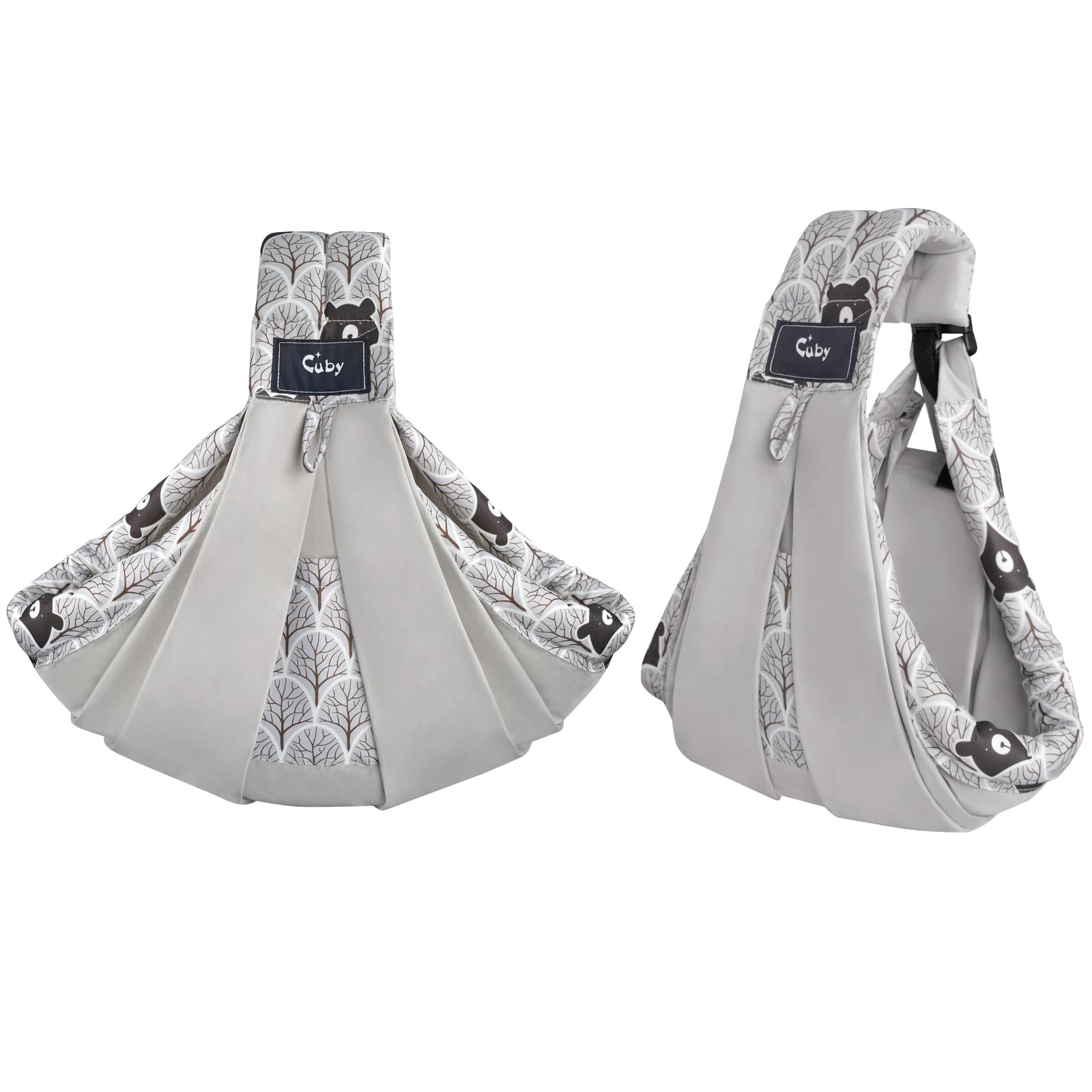 Cuby gray bear detail highlights soft, skin-friendly finish