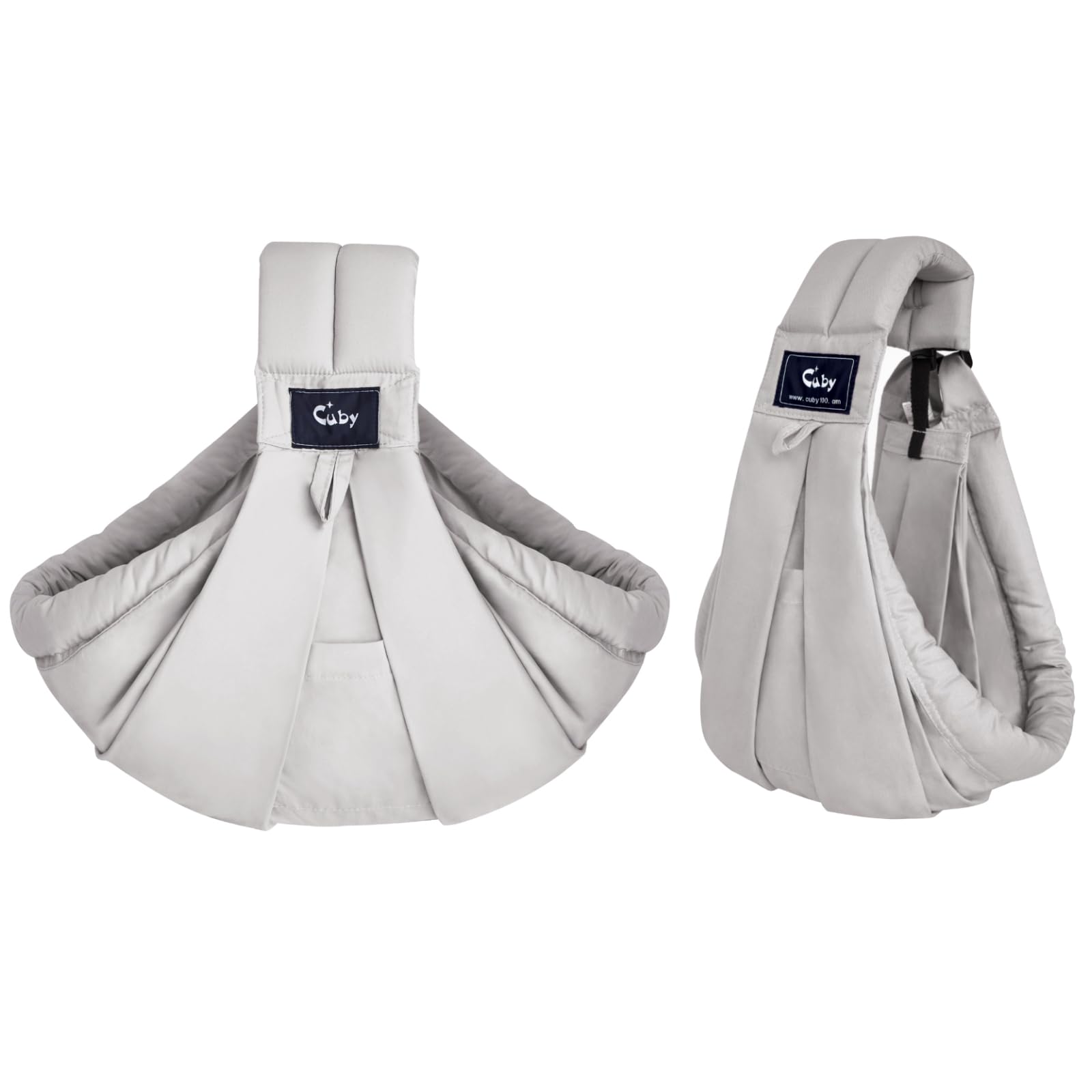 Cuby light-gray wrap portable for quick folding and travel.