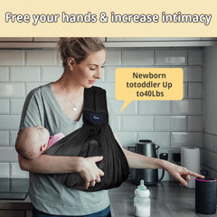 Cuby Mesh Baby Sling demonstrates adjustable strap for flexible sizing