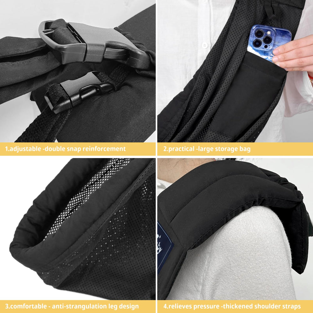 Cuby Mesh Baby Sling in use during a hike for versatile front carry