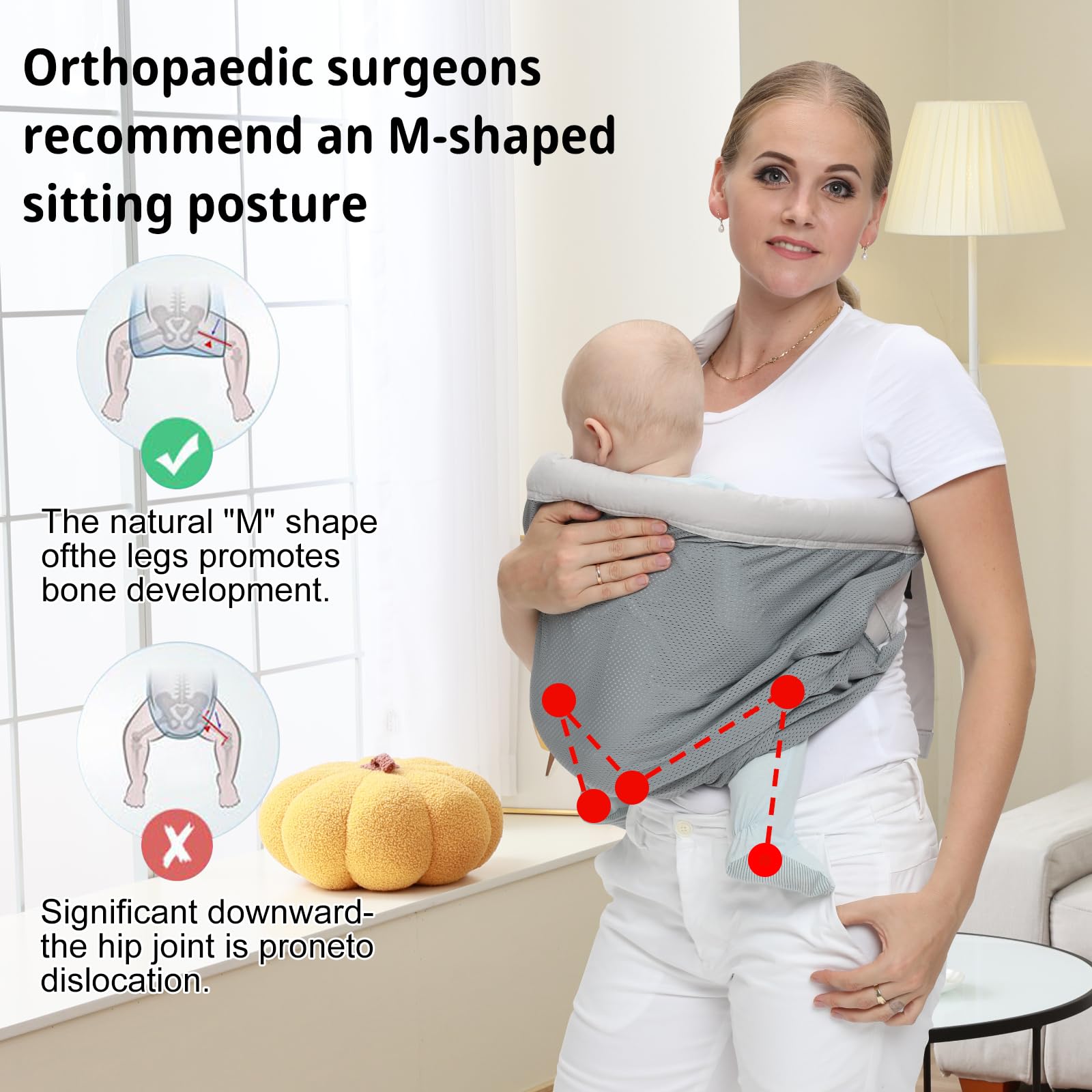 CUBY mesh baby sling lightweight and compact for on-the-go use.