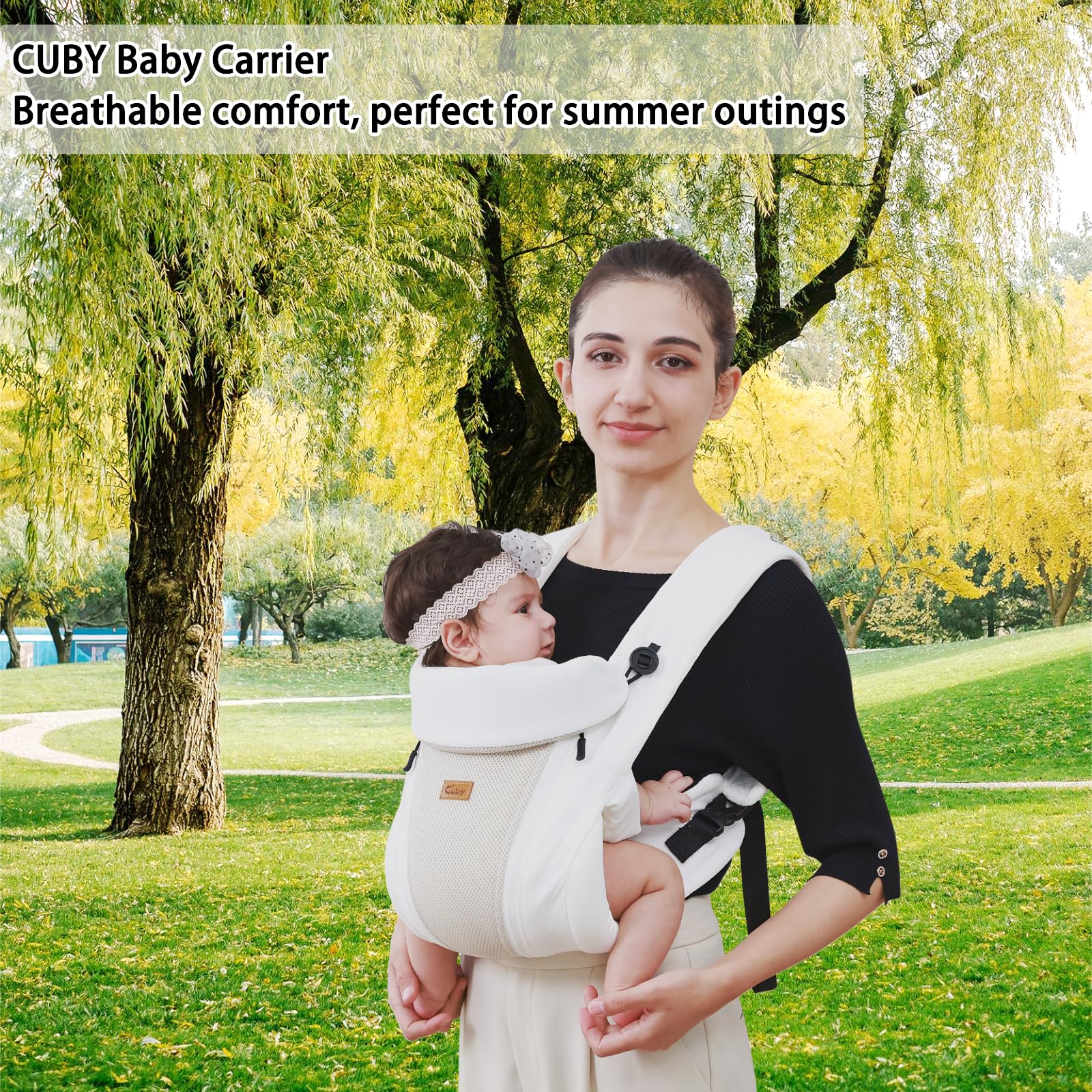 CUBY adjustable straps and waist belt for growing comfort