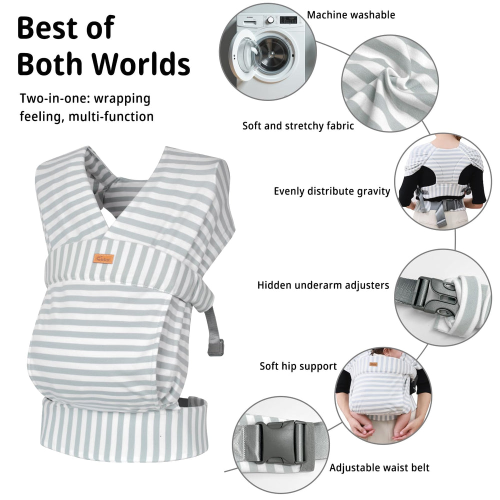CUBY travel-ready wrap used hands-free on the go