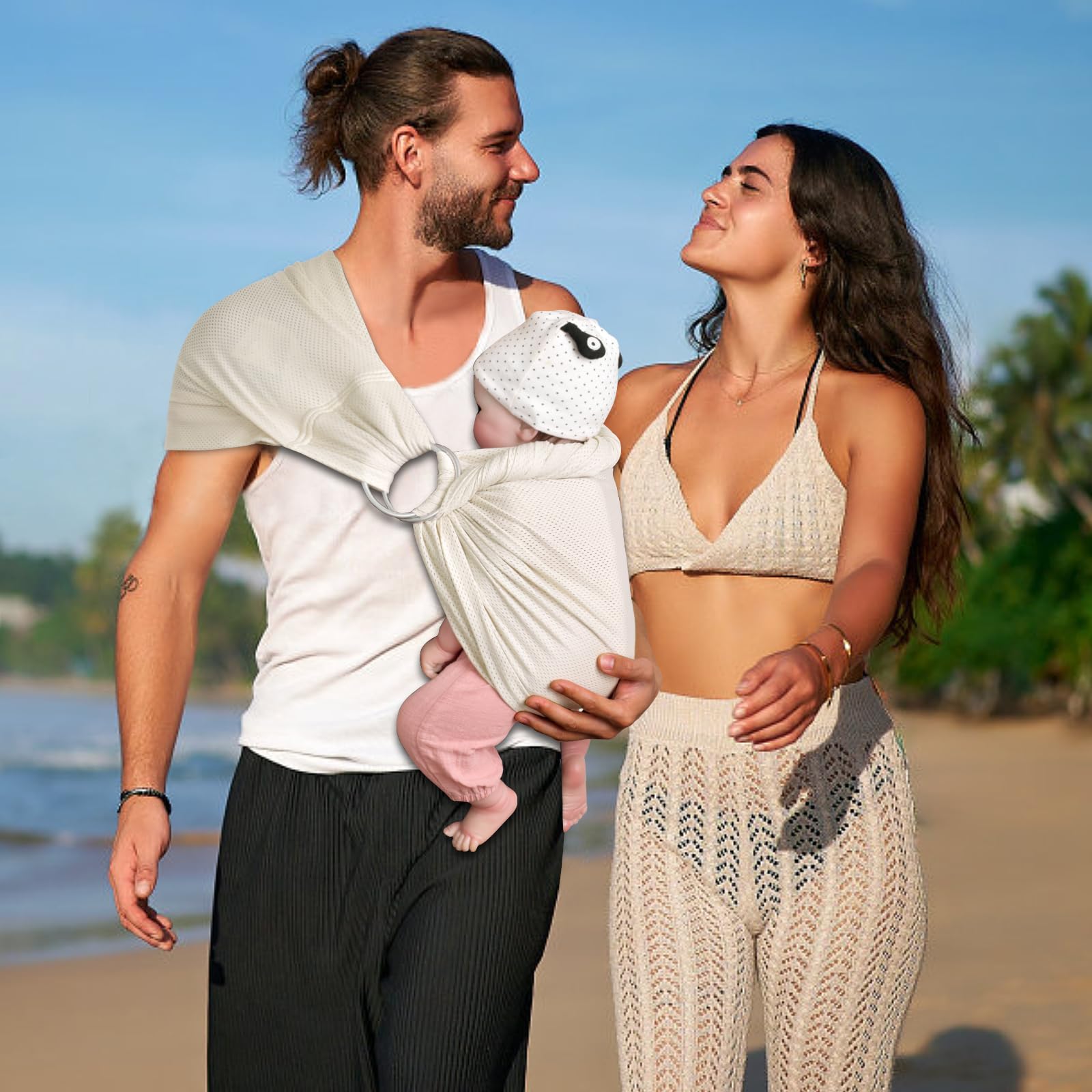 CUBY Water Baby Sling apricot during pool or swim time