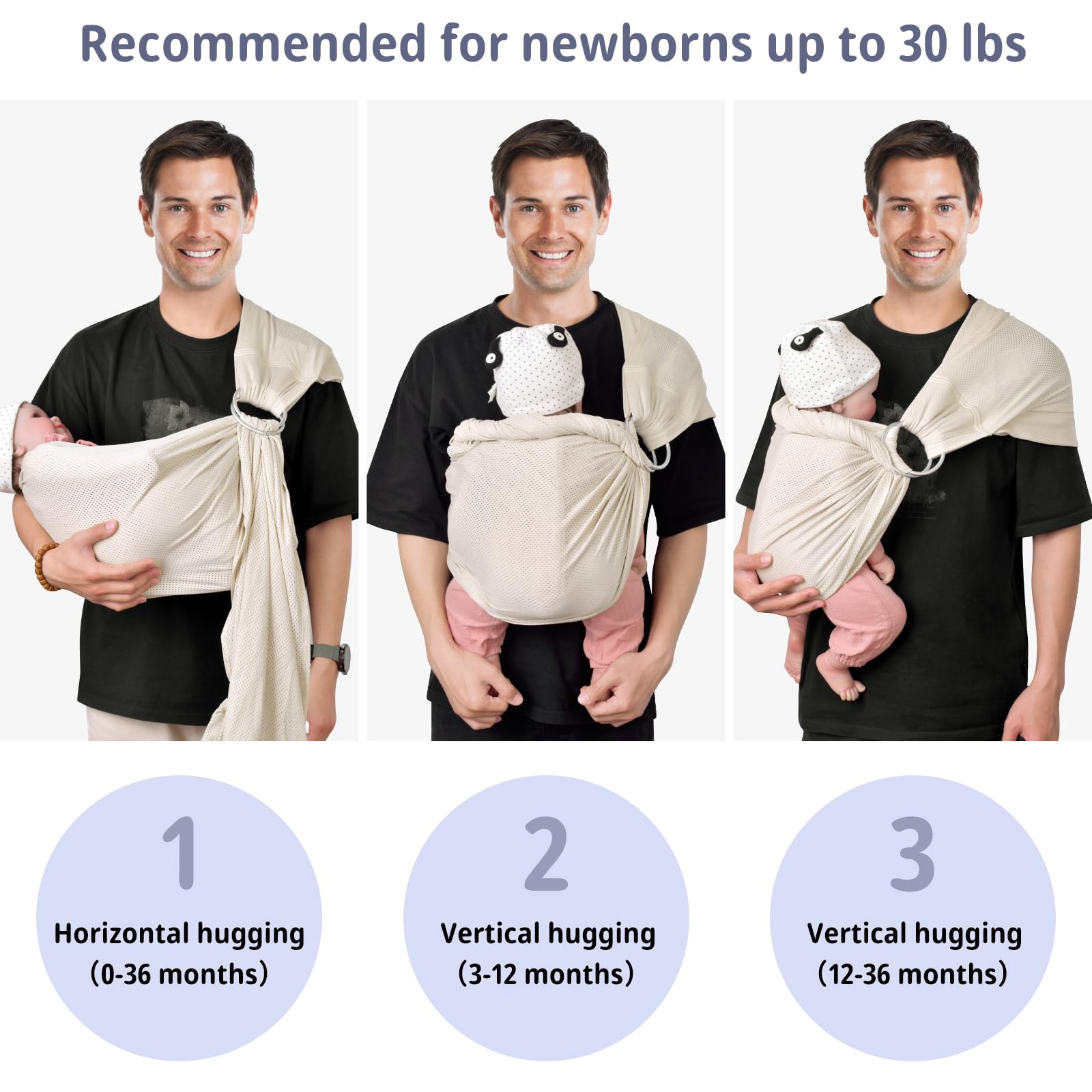 CUBY Water Baby Sling apricot quick-drying fabric during summer water play