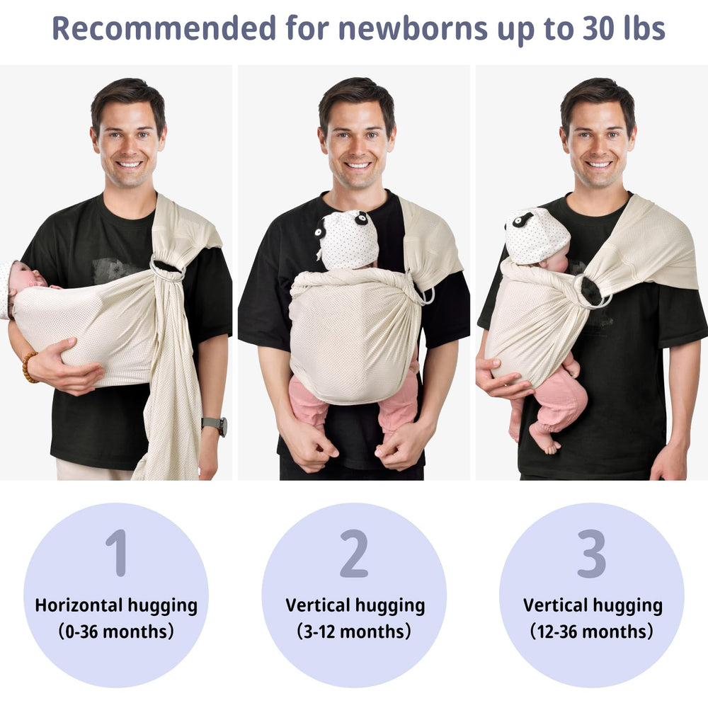 CUBY Water Baby Sling apricot quick-drying fabric during summer water play