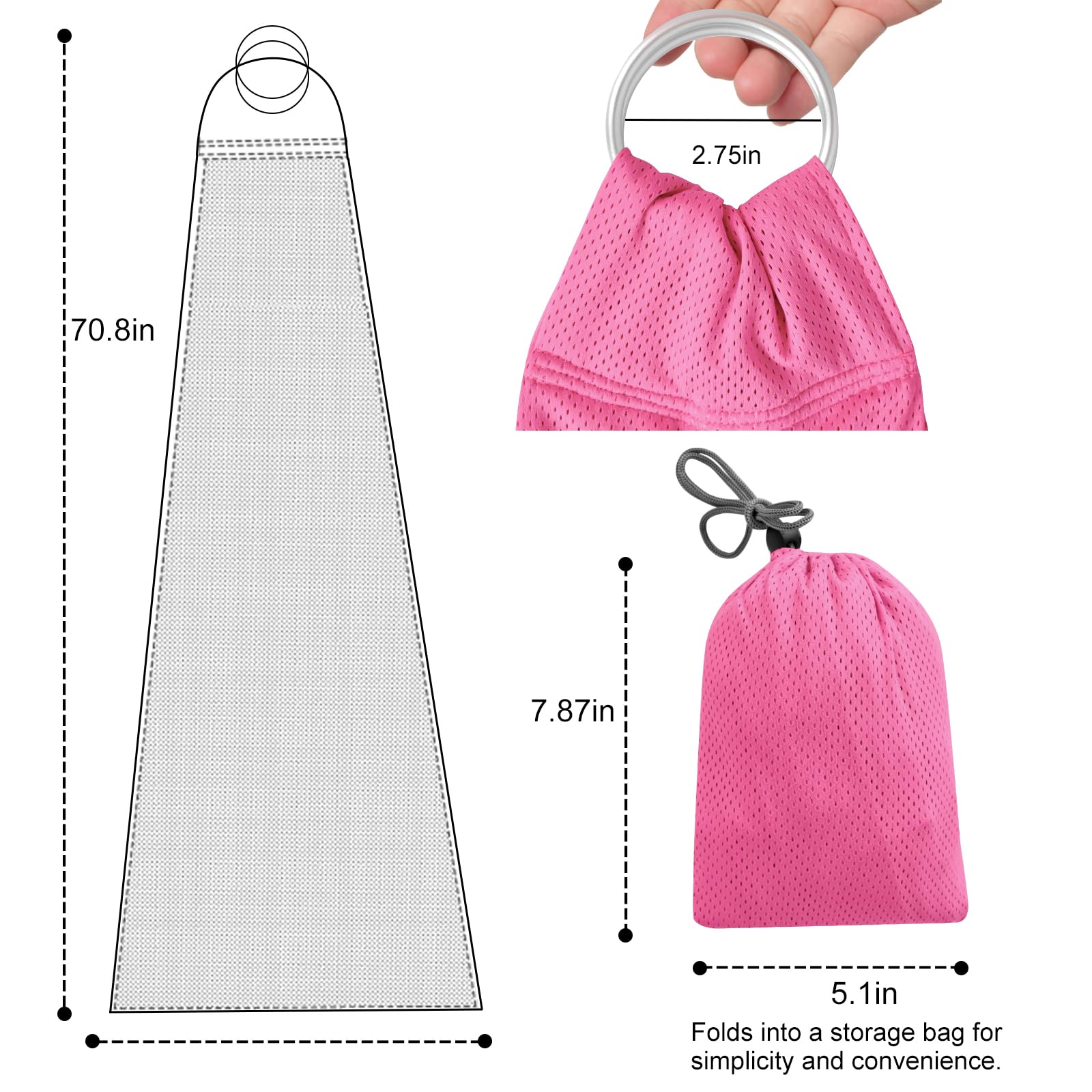 CUBY Water Baby Sling folded compact travel bag ready to carry