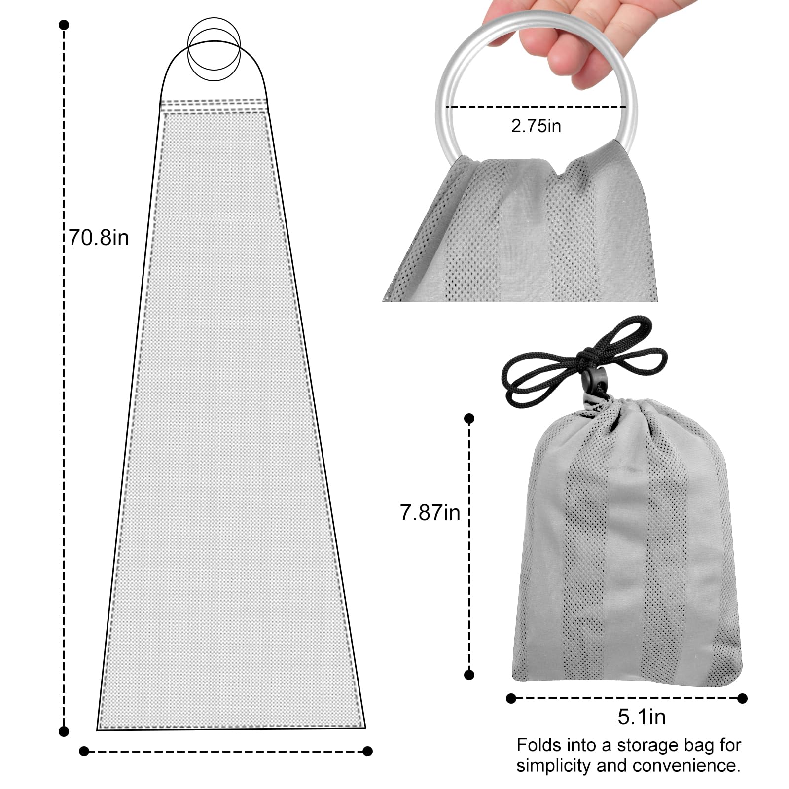 Cuby Water Baby Sling packable travel design fits in a purse or pocket.