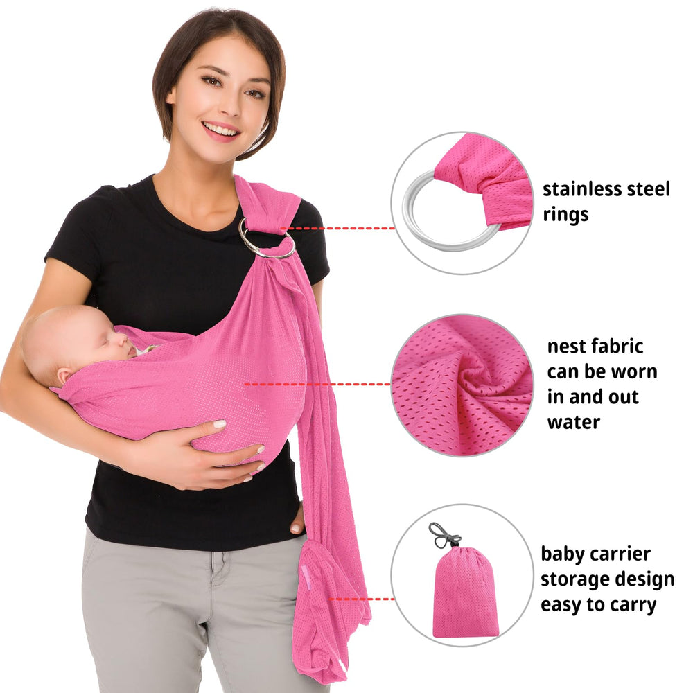 CUBY Water Baby Sling pink quick-dry fabric after water exposure
