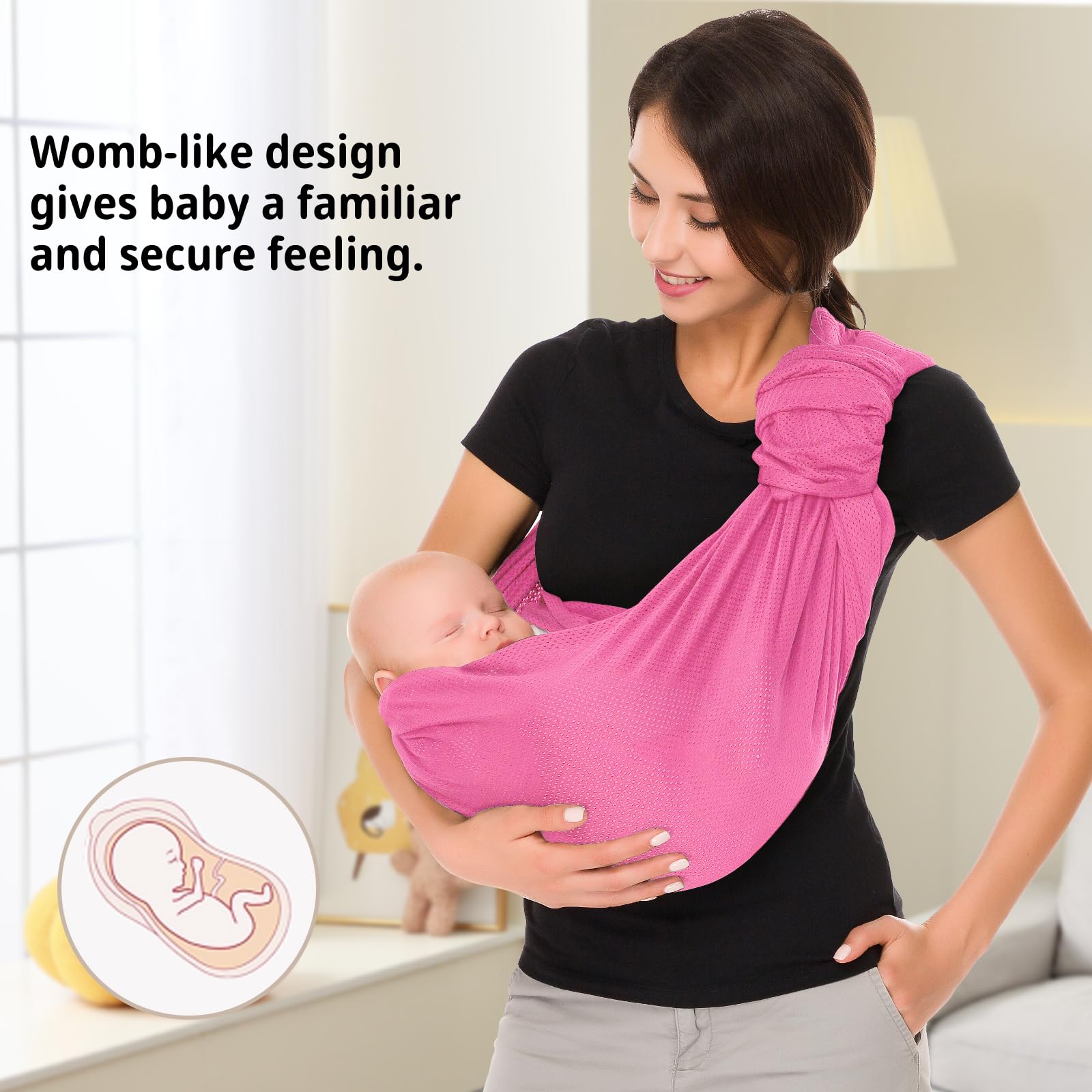 CUBY Water Baby Sling soft neck-friendly fabric close-up