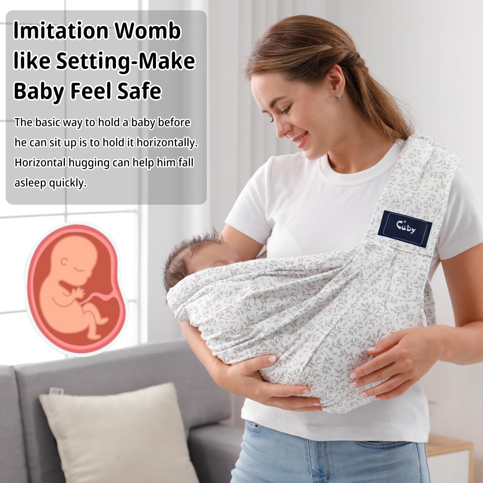 CUBY Wrap double safety lock demonstrates secure fit and hip comfort.