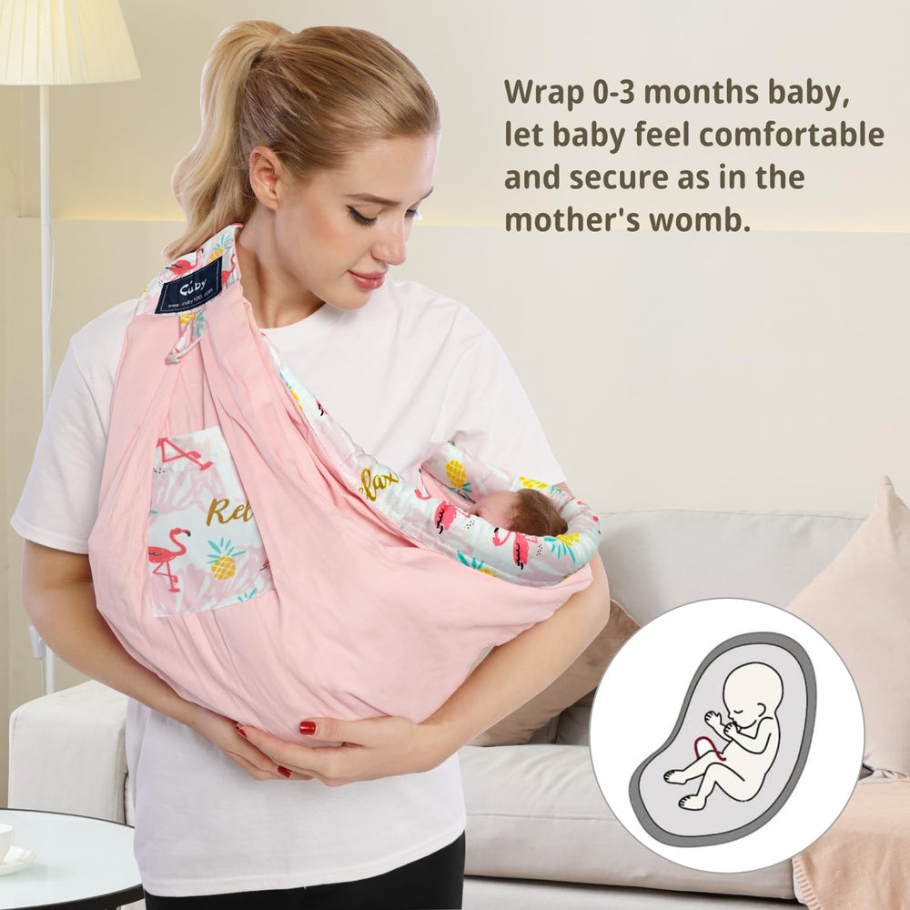 Cuby Baby Carrier womb-like design closeup emphasizes secure sleep and relaxed calm for baby.