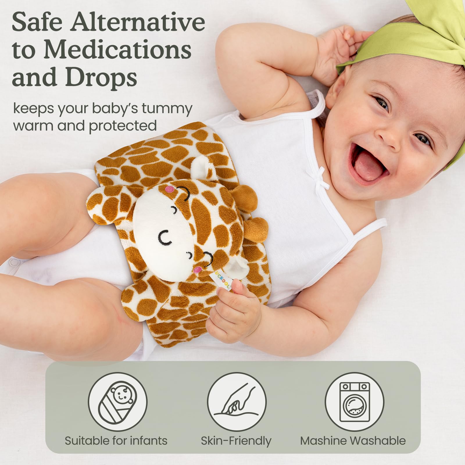 Cuckool belly warmer plush fabric for newborns to toddlers.