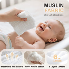 Cuddle Campus washcloths absorb moisture quickly for a drier bath.
