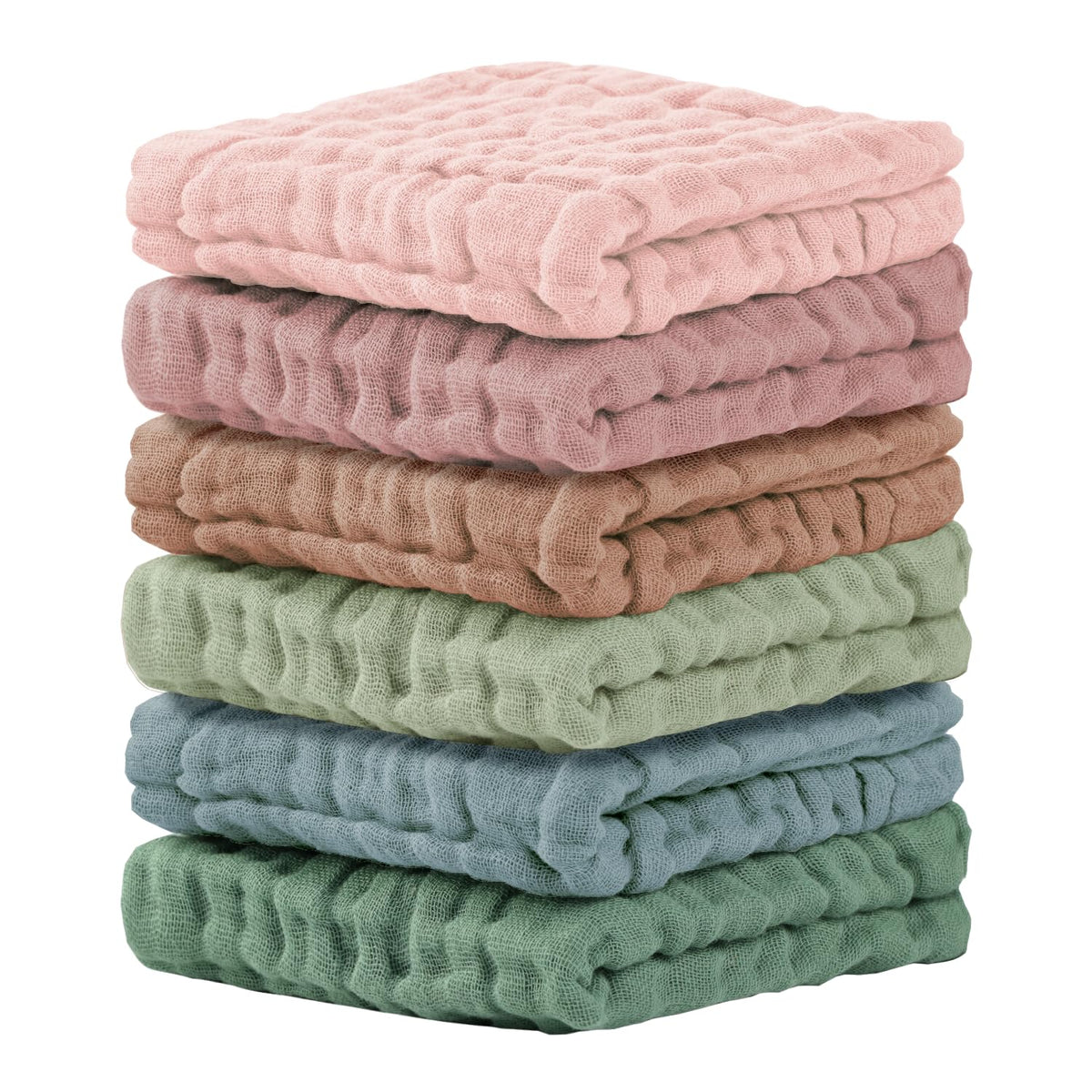 Cuddle Campus Baby Washcloths 12x12 close-up highlights ultra-soft texture for newborn cleansing.