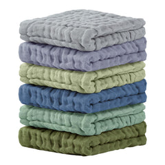 Cuddle Campus baby washcloths 6-pack soft and gentle for newborn skin during bath time.