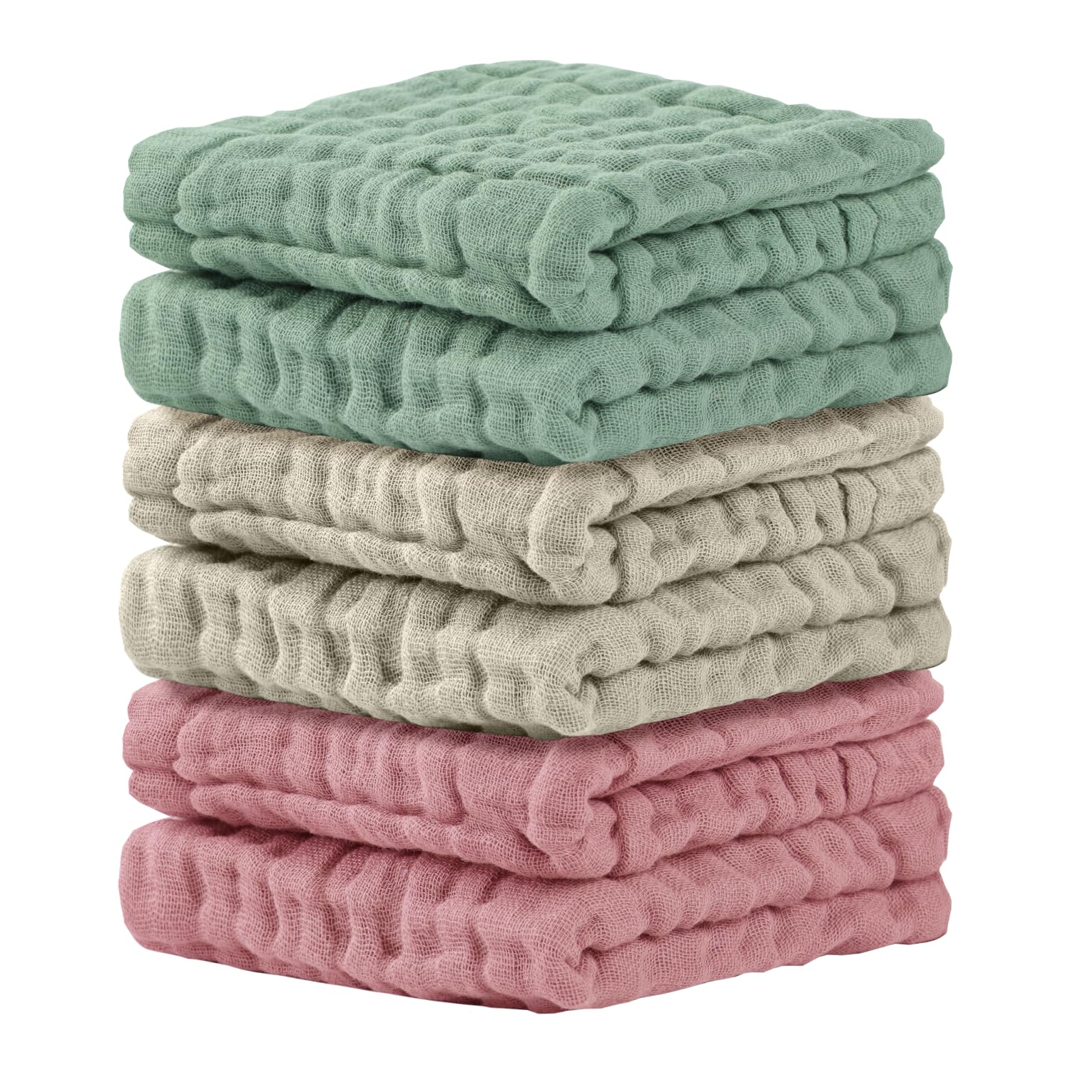 Cuddle Campus baby washcloths 6-pack, bath-time softness for newborn skin.