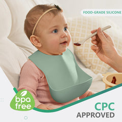 Cuddle Campus bibs adjustable neck to fit babies through toddlers