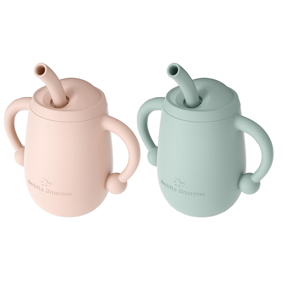 Cuddle Campus pack-2 silicone baby training cups for gentle sipping practice.