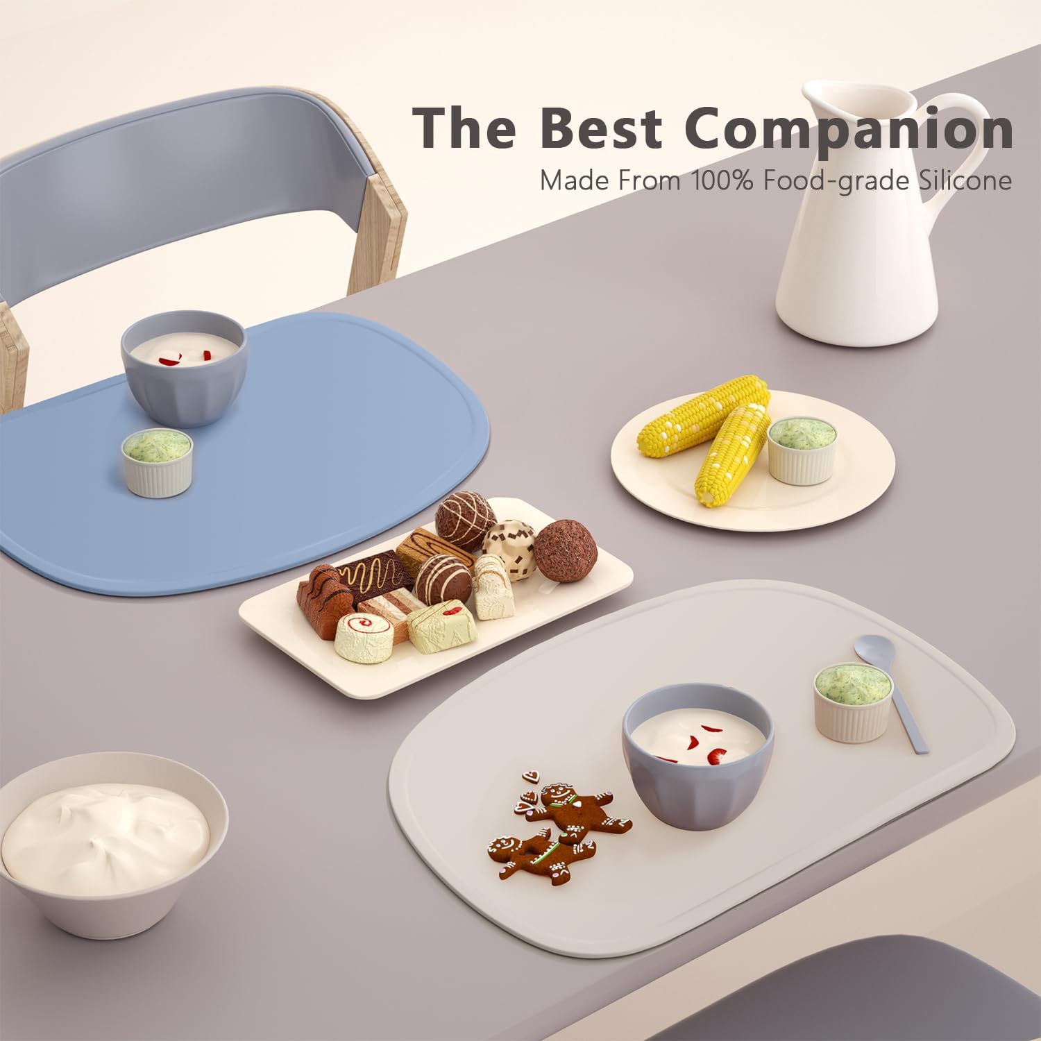 Cuddle Campus placemats non-slip design stays in place during meals.