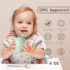 Cuddle Campus silicone straw cup aids transitioning to straw drinking