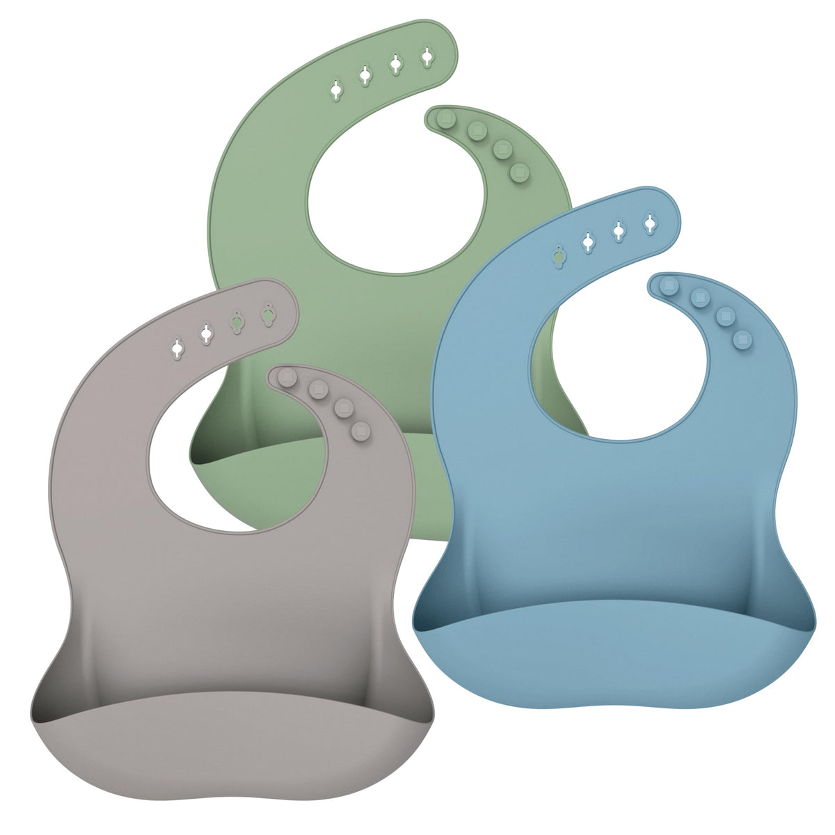 Cuddle Campus silicone bib with soft neckband supports comfortable meals