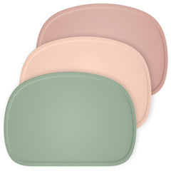 Cuddle Campus silicone placemat trio in colors for mess-free family dining