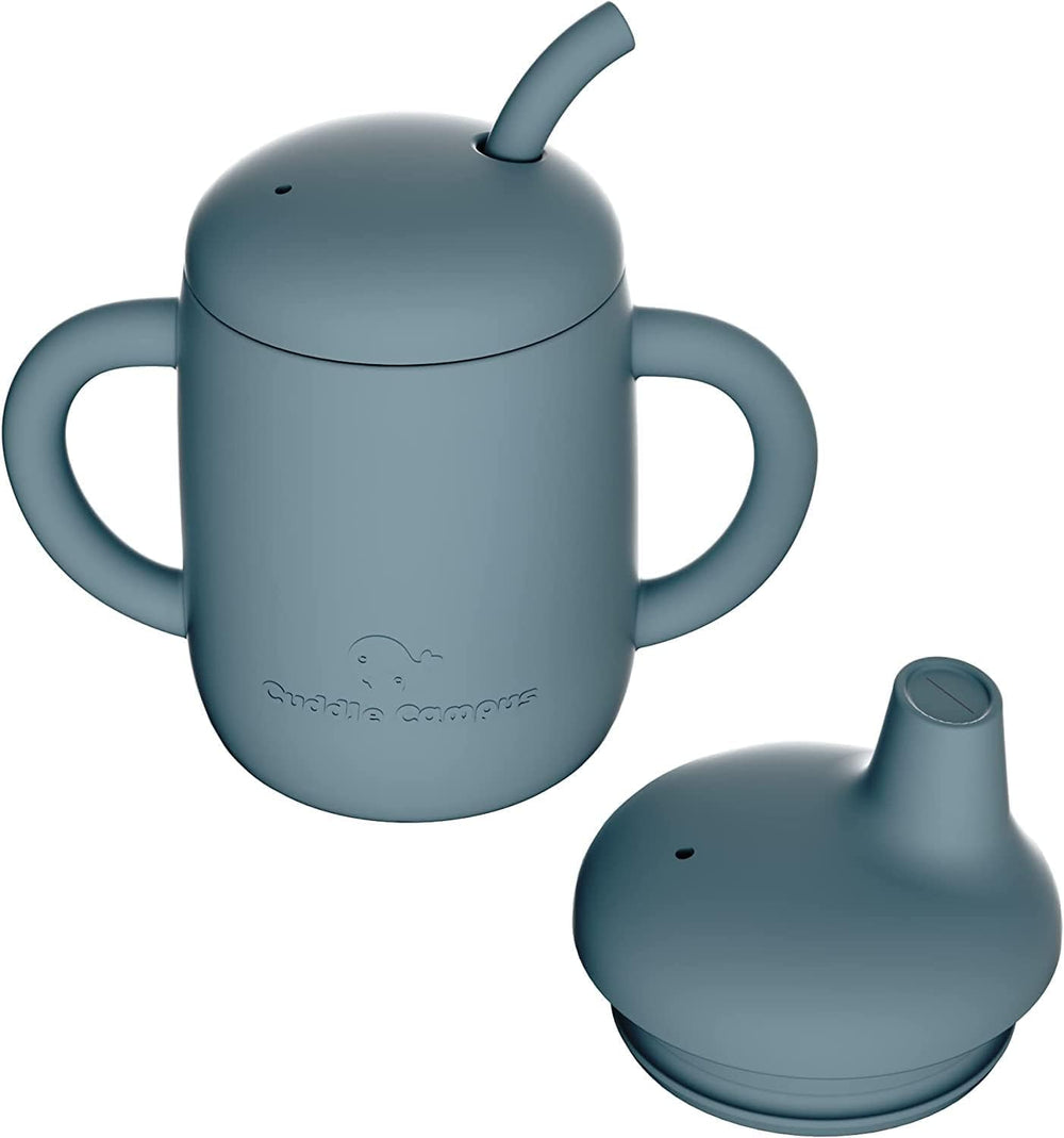 Cuddle Campus sippy cup open cup for tiny hands and mess-free drinking.