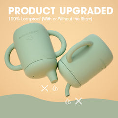 Cuddle Campus silicone straw cup aids learning to sip with straw.