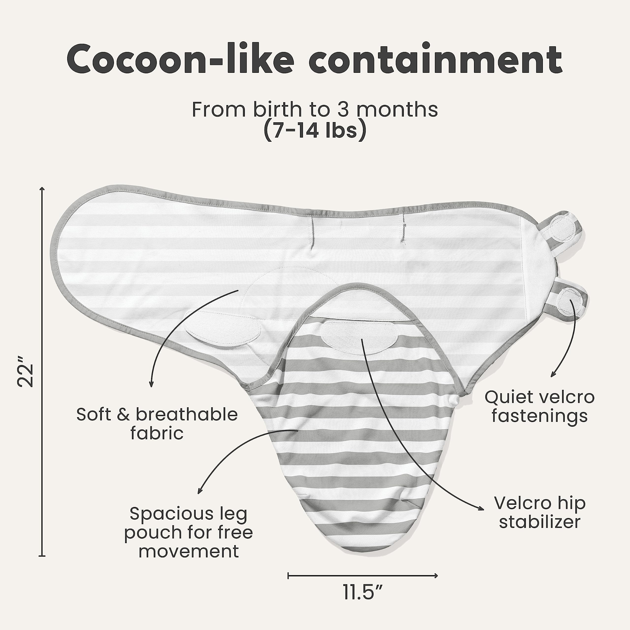 CuddleBug swaddles showcase a cozy cocoon-fit for calm naps.