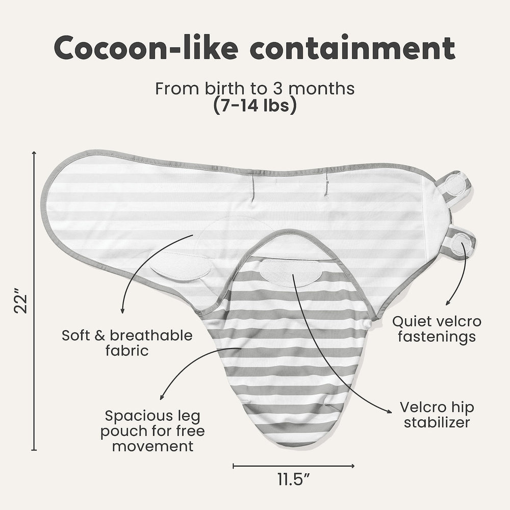 CuddleBug swaddles showcase a cozy cocoon-fit for calm naps.