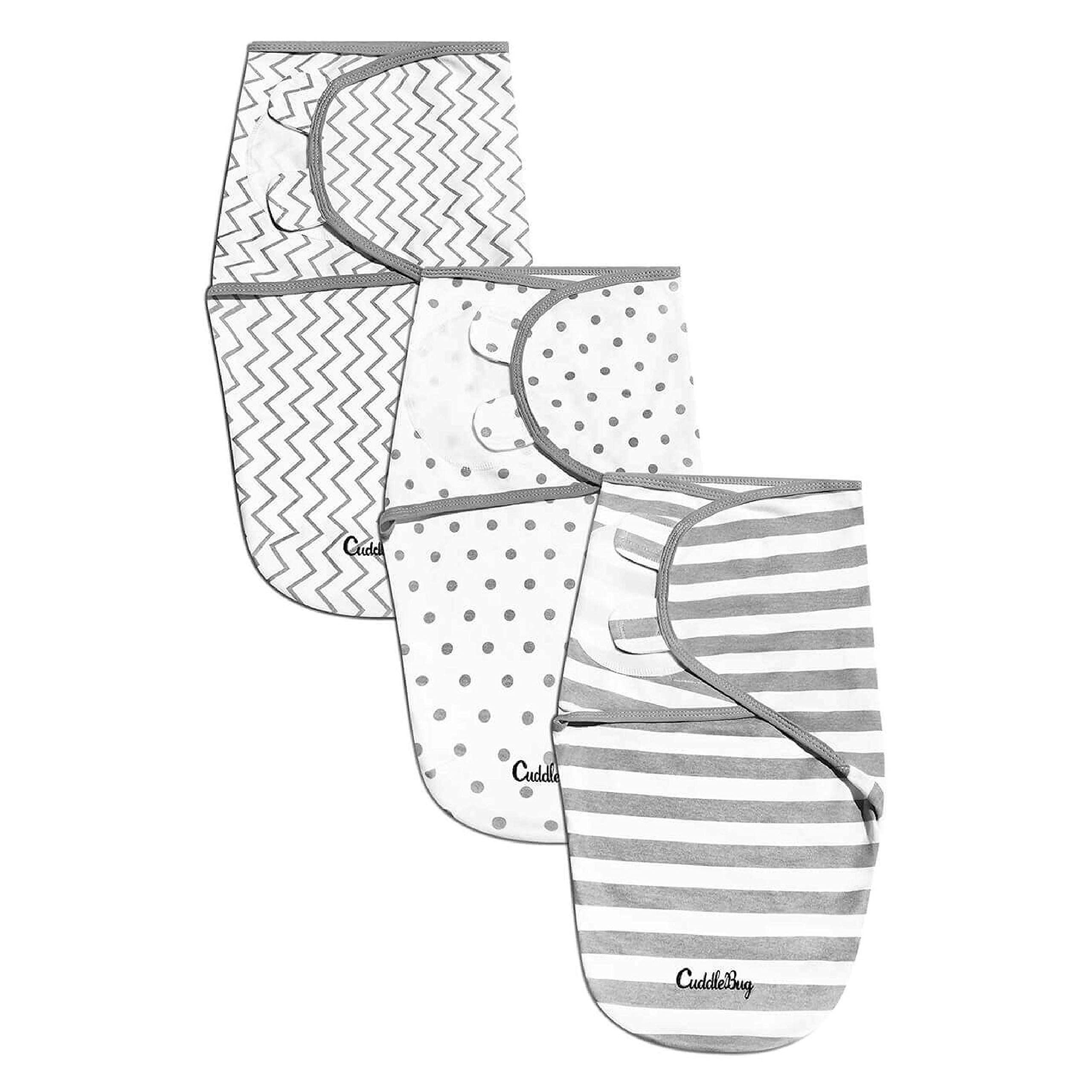 CuddleBug swaddles crafted from 100% cotton for breathability.