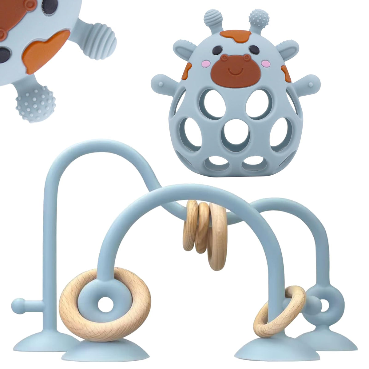 CuddleCubs Creations high chair suction toy closeup for secure attachment during meals