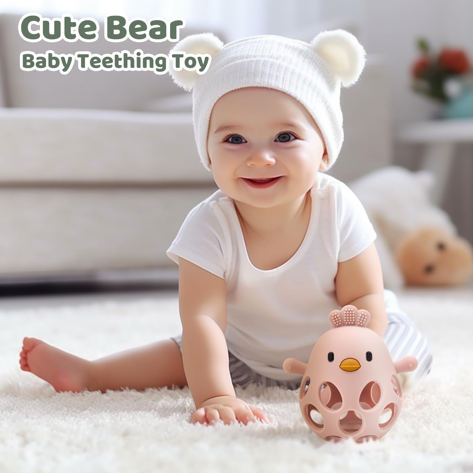 CuddleCubs Creations silicone teether textured surface for oral exploration
