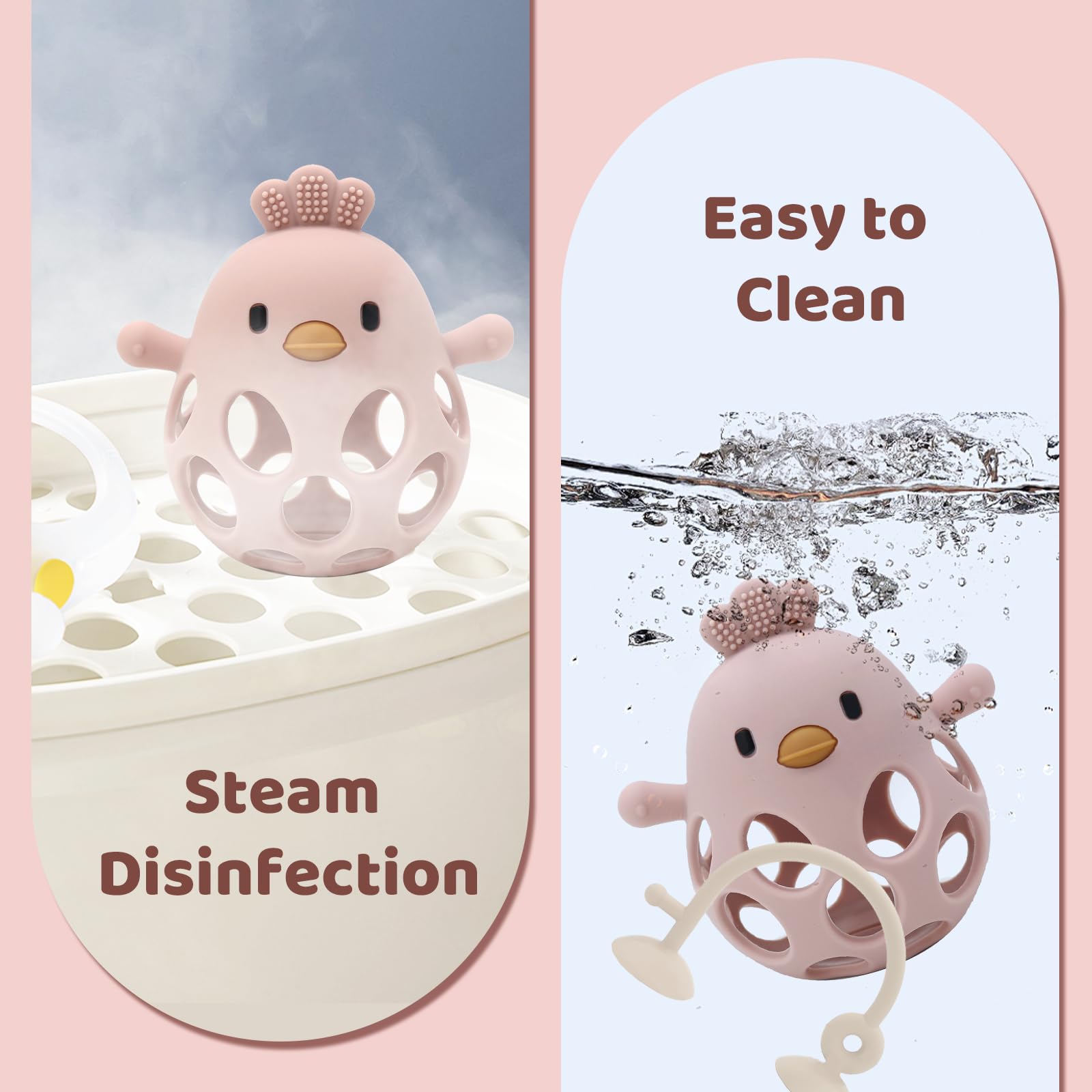 CuddleCubs Creations cute high chair suction toy featuring pacifier-like grip.