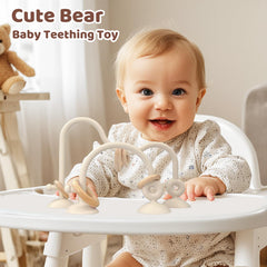 CuddleCubs Creations silicone teether with hollow design for easy grip.