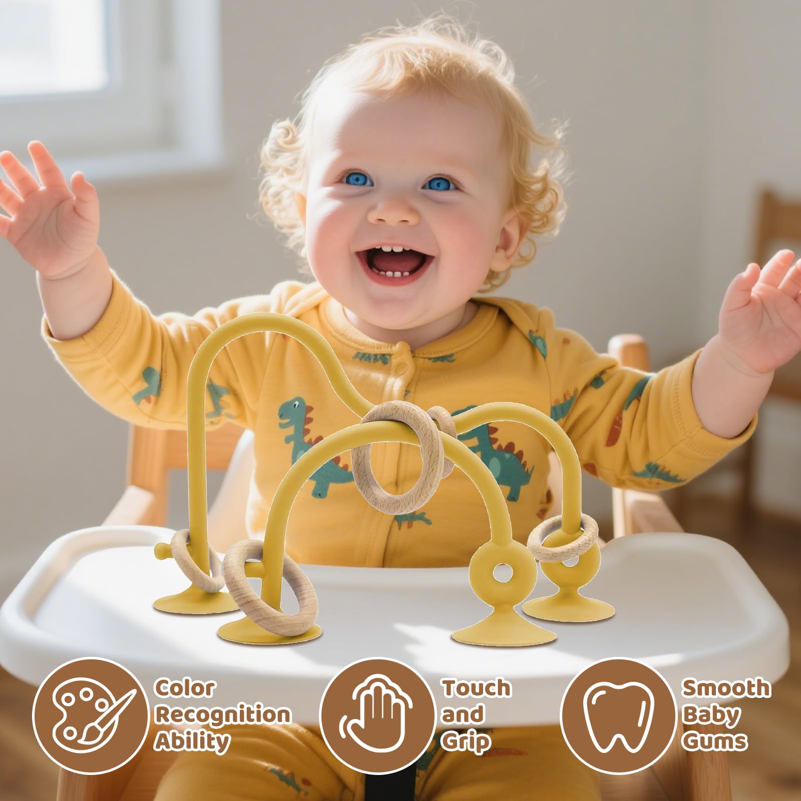 CuddleCubs Creations high chair toy pacifier-grip design for easy mouthing