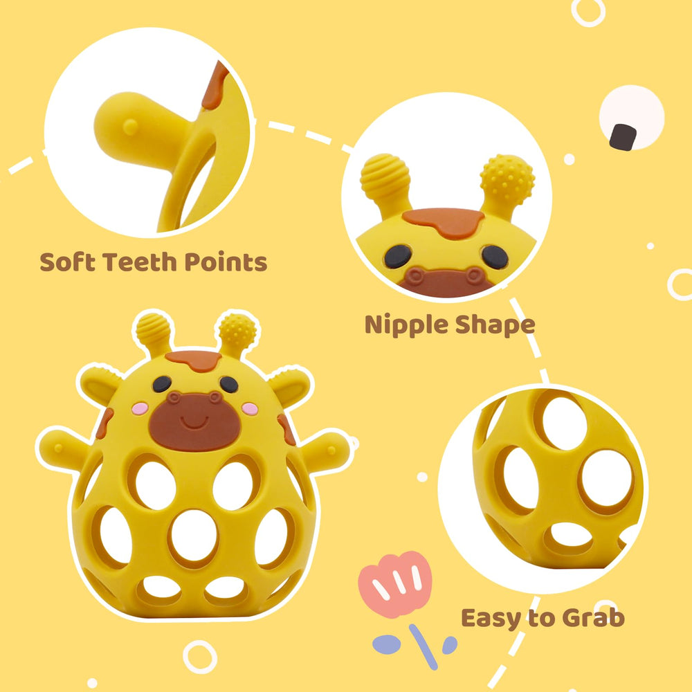 CuddleCubs Creations silicone teether yellow BPA-free material for safe chewing