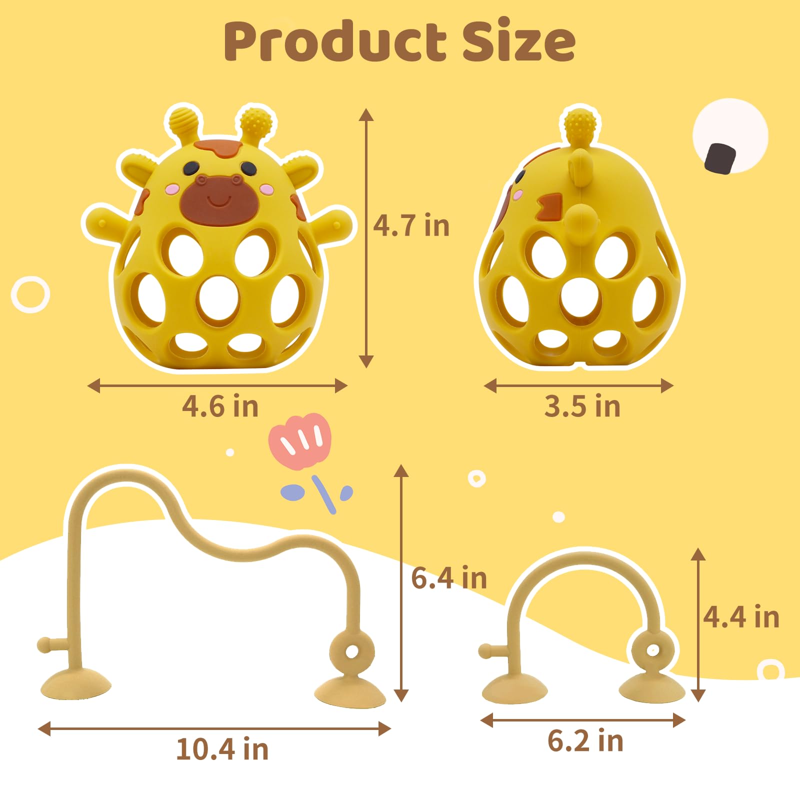 CuddleCubs Creations teething teether yellow roller-coaster design supports interactive play