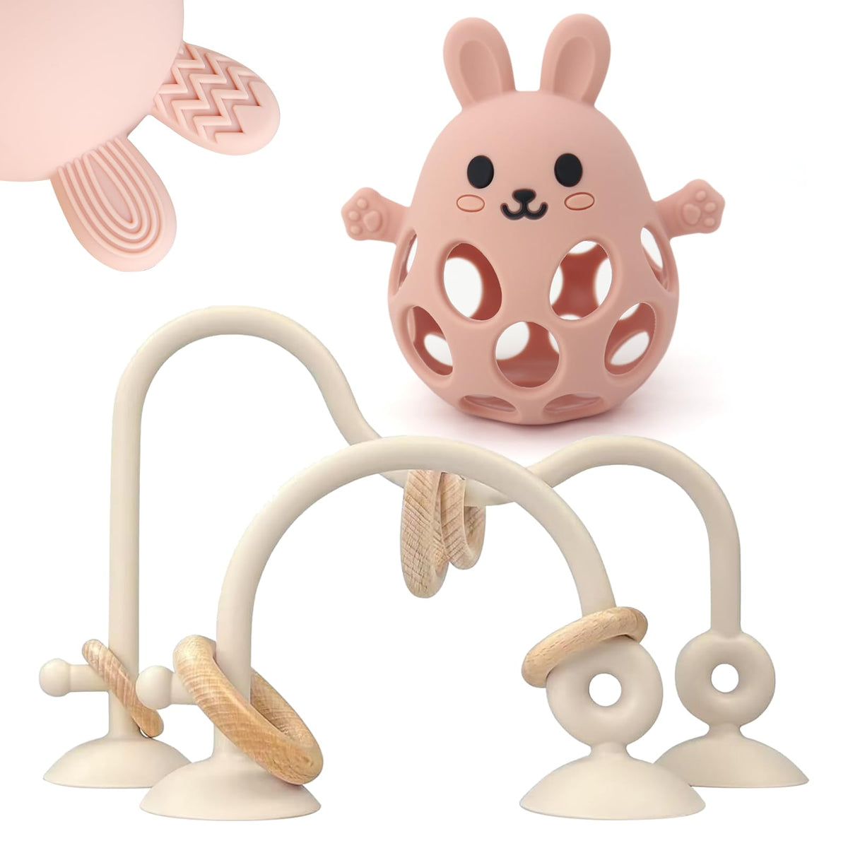 CuddleCubs Highchair Suction Toy attachment on tray for secure, interactive playtime
