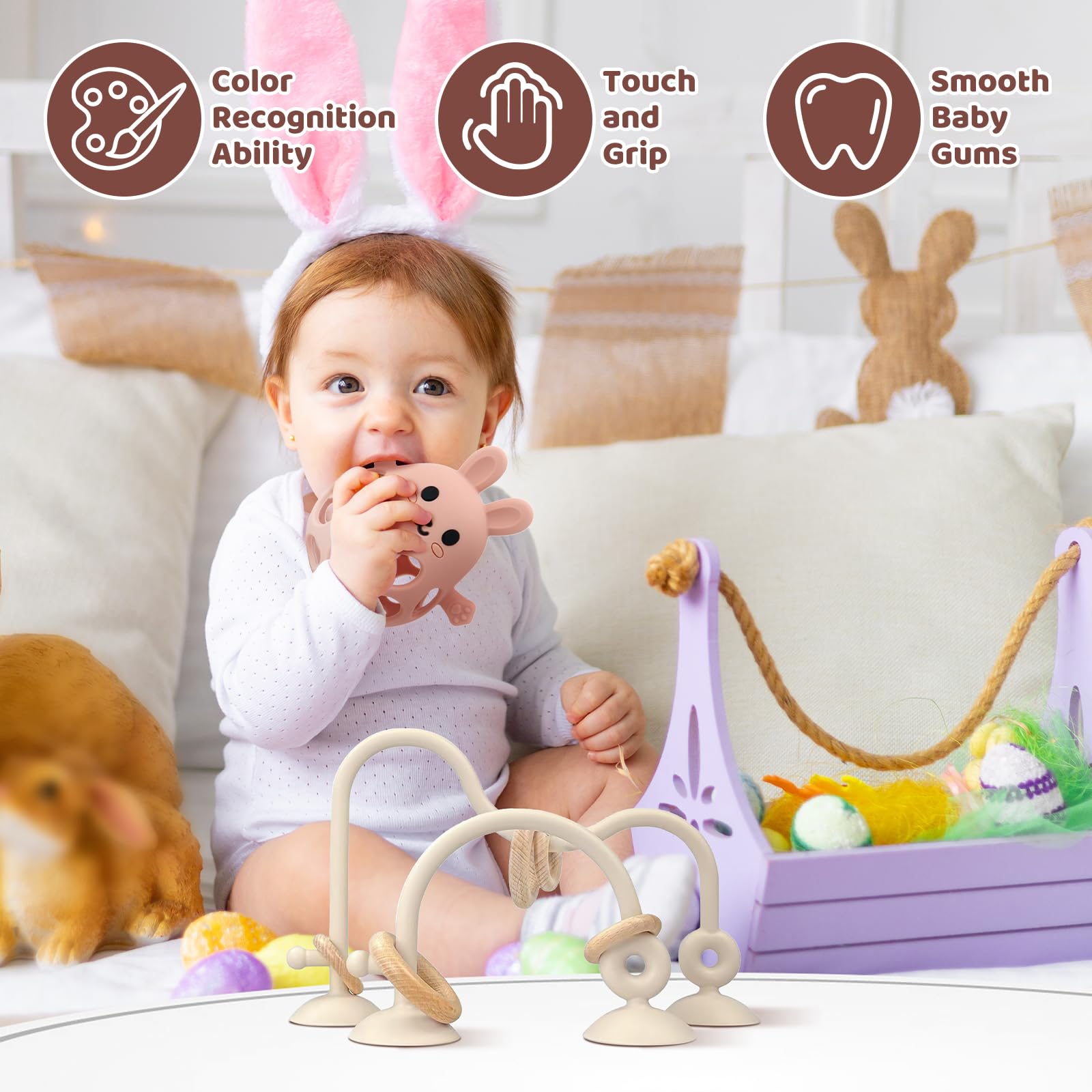 CuddleCubs Teether Baby Hands shows soft silicone grip for soothing teething